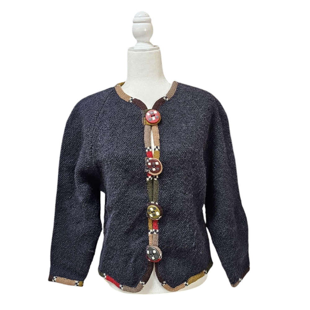 Handmade 100% wool knit sweater cardigan